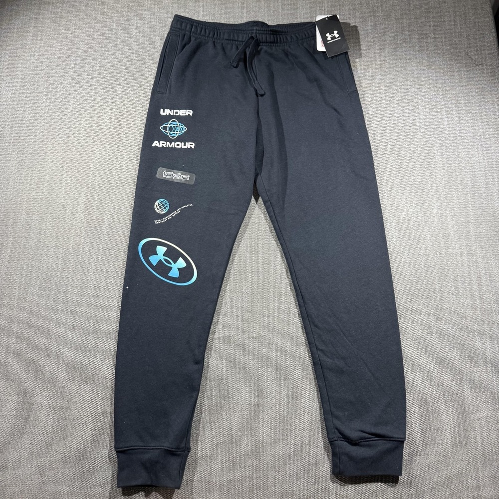 Under Armour Pants Youth XL‎ Black Fleece Joggers 1996 Graphic Logo New Tags